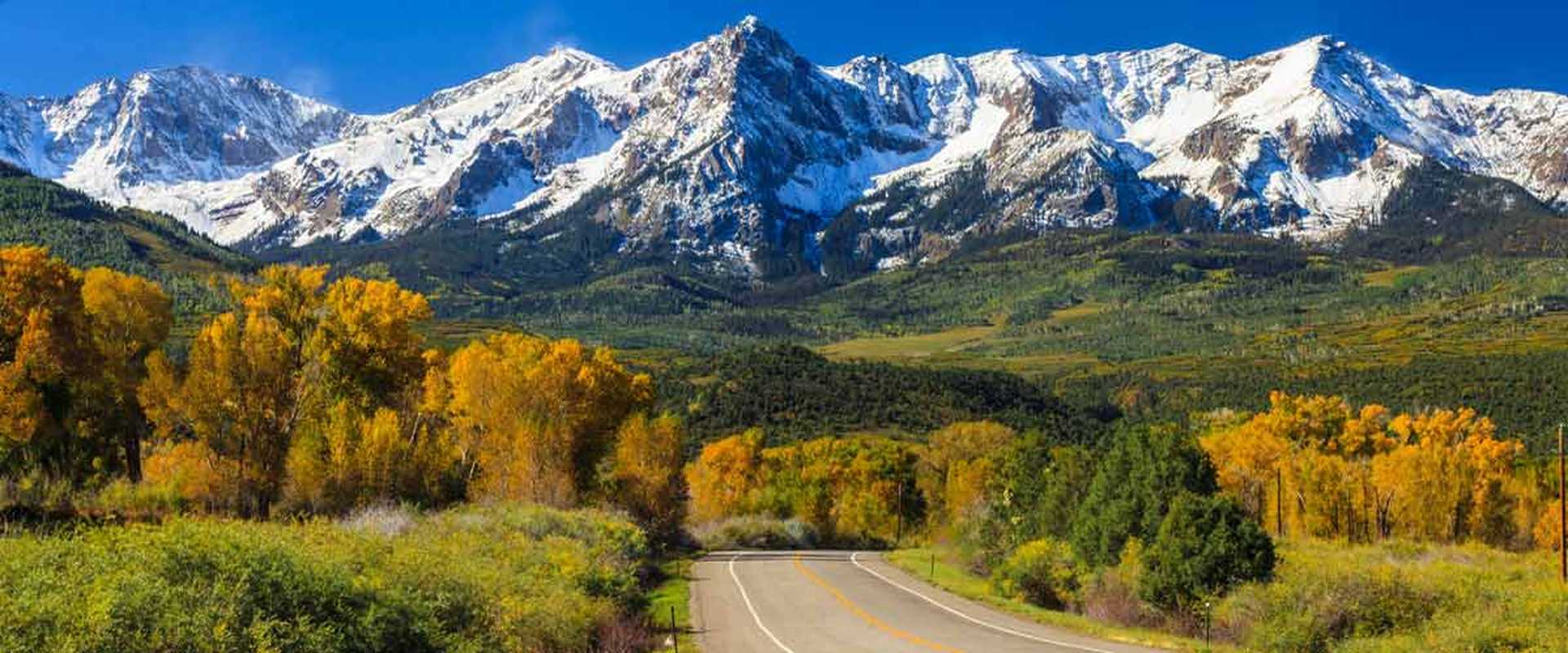 Countryside road, fall season in Colorado