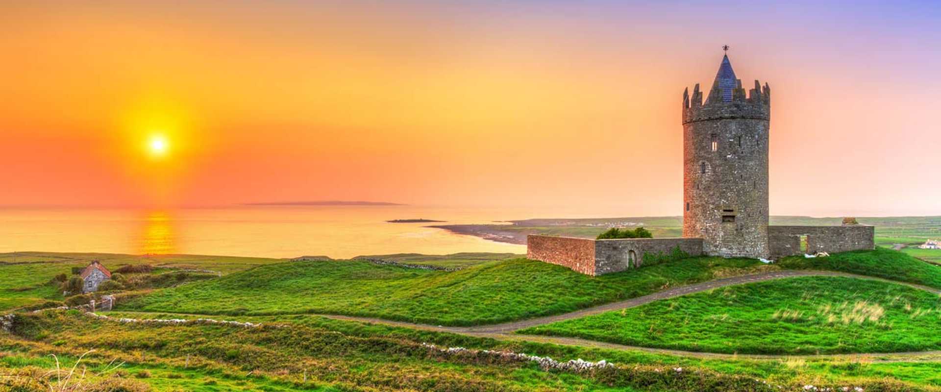 Doonagore castle at sunset, Co. Clare, Ireland