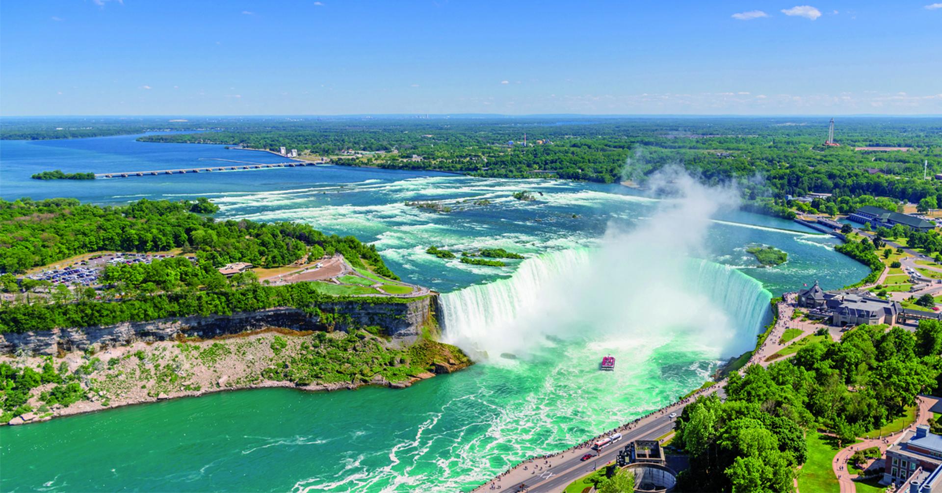 Aerial view of Niagara horseshoe falls