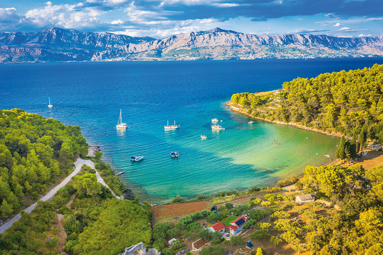 Lovrecina Bay on Brac Island, Croatia