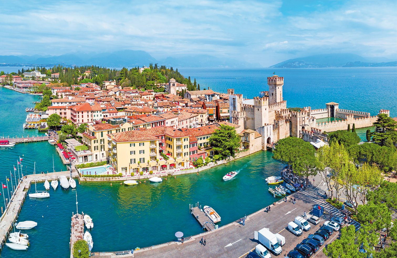 Scaligero Castle aerial view, Sirmione