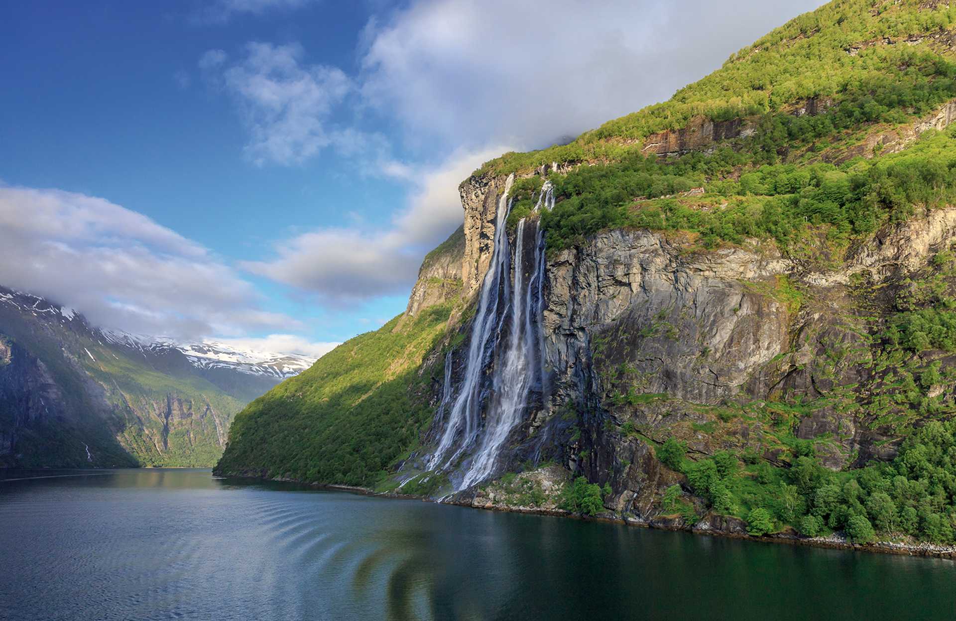 Geirangerfjord with the Seven Sisters Waterfall