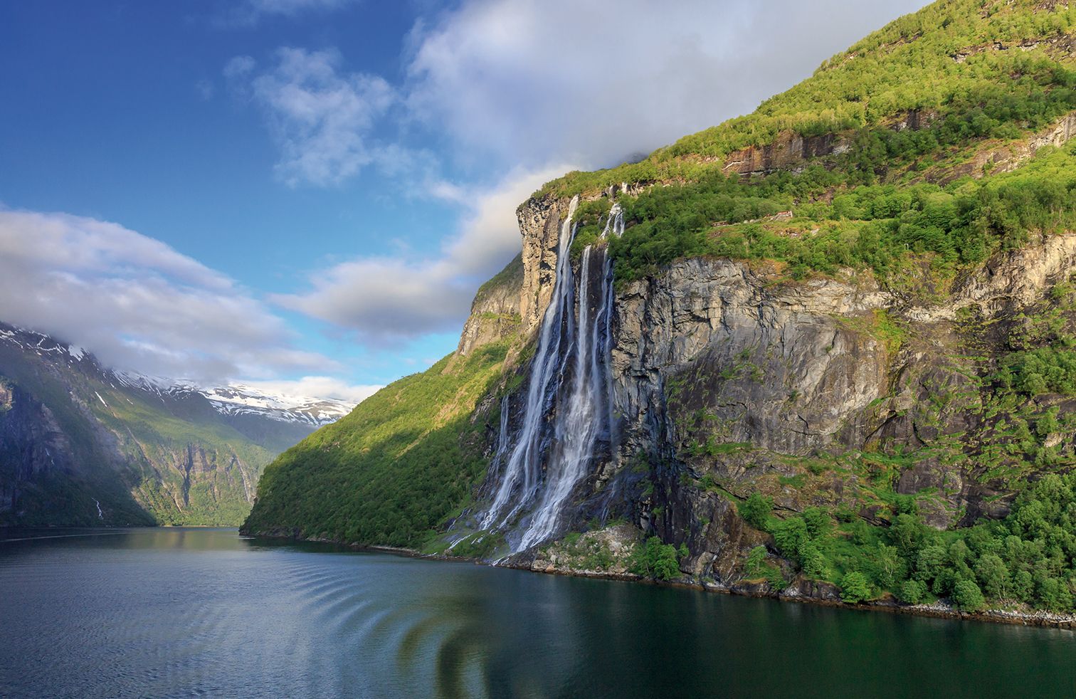 Geirangerfjord with the Seven Sisters Waterfall