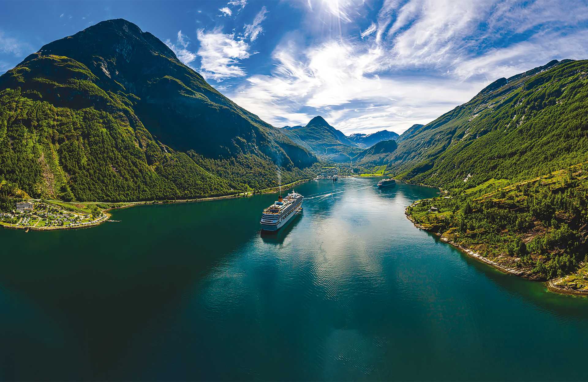 Geiranger fjord, Beautiful Nature Norway. 