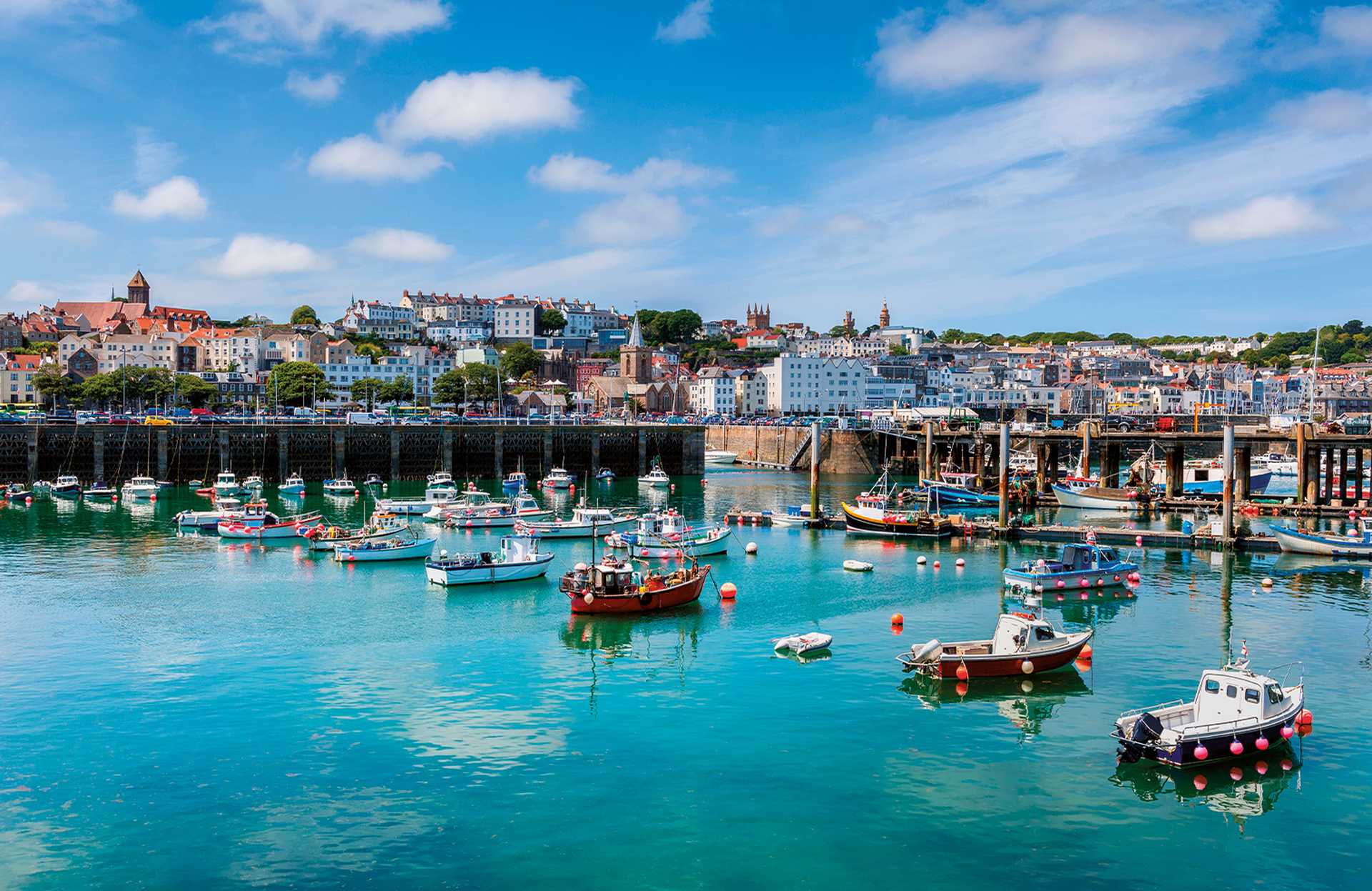 Harbor and Skyline of Saint Peter Port, Guernsey