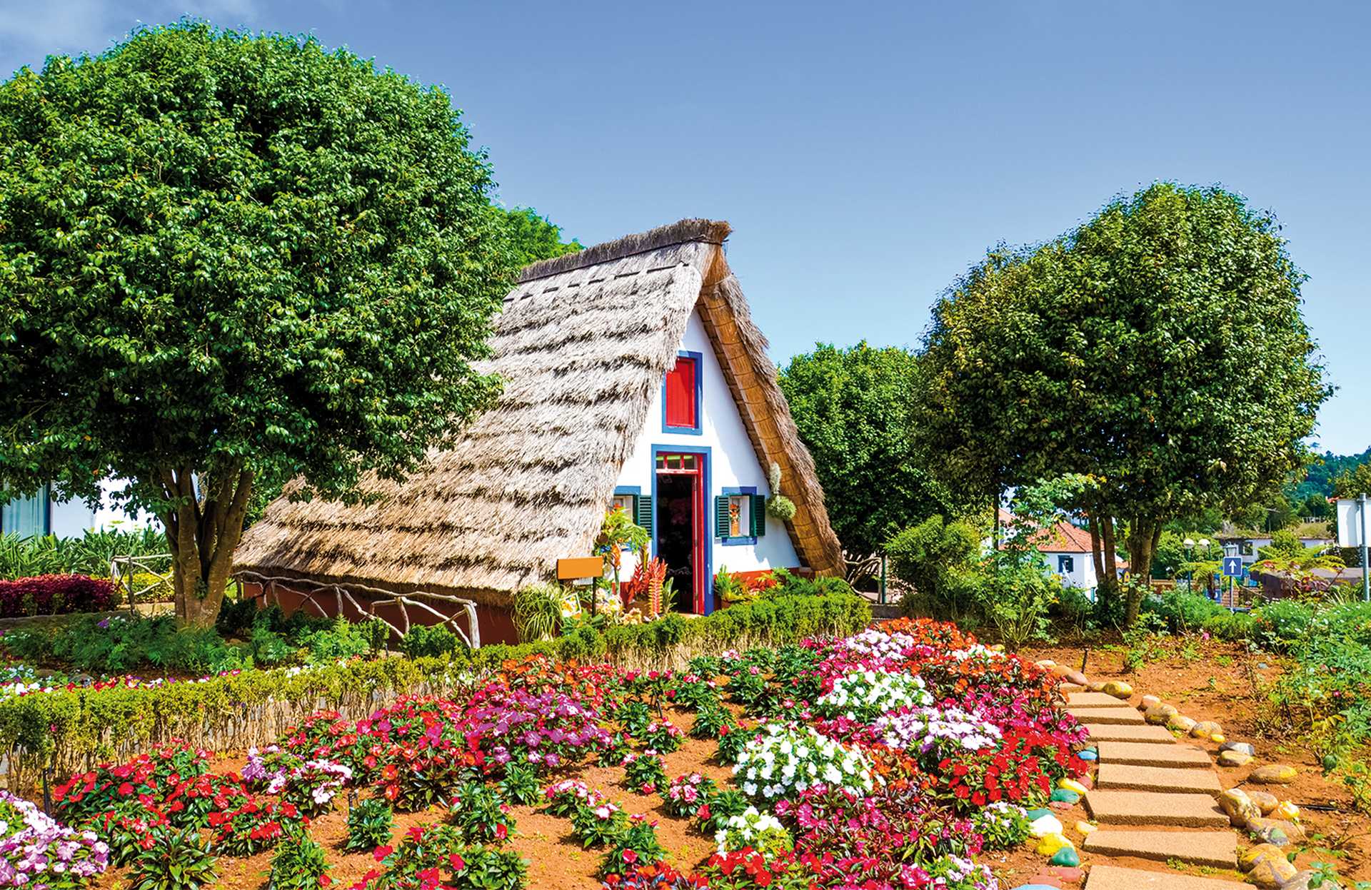 Amazing traditional houses in Santana, Madeira, Portugal.