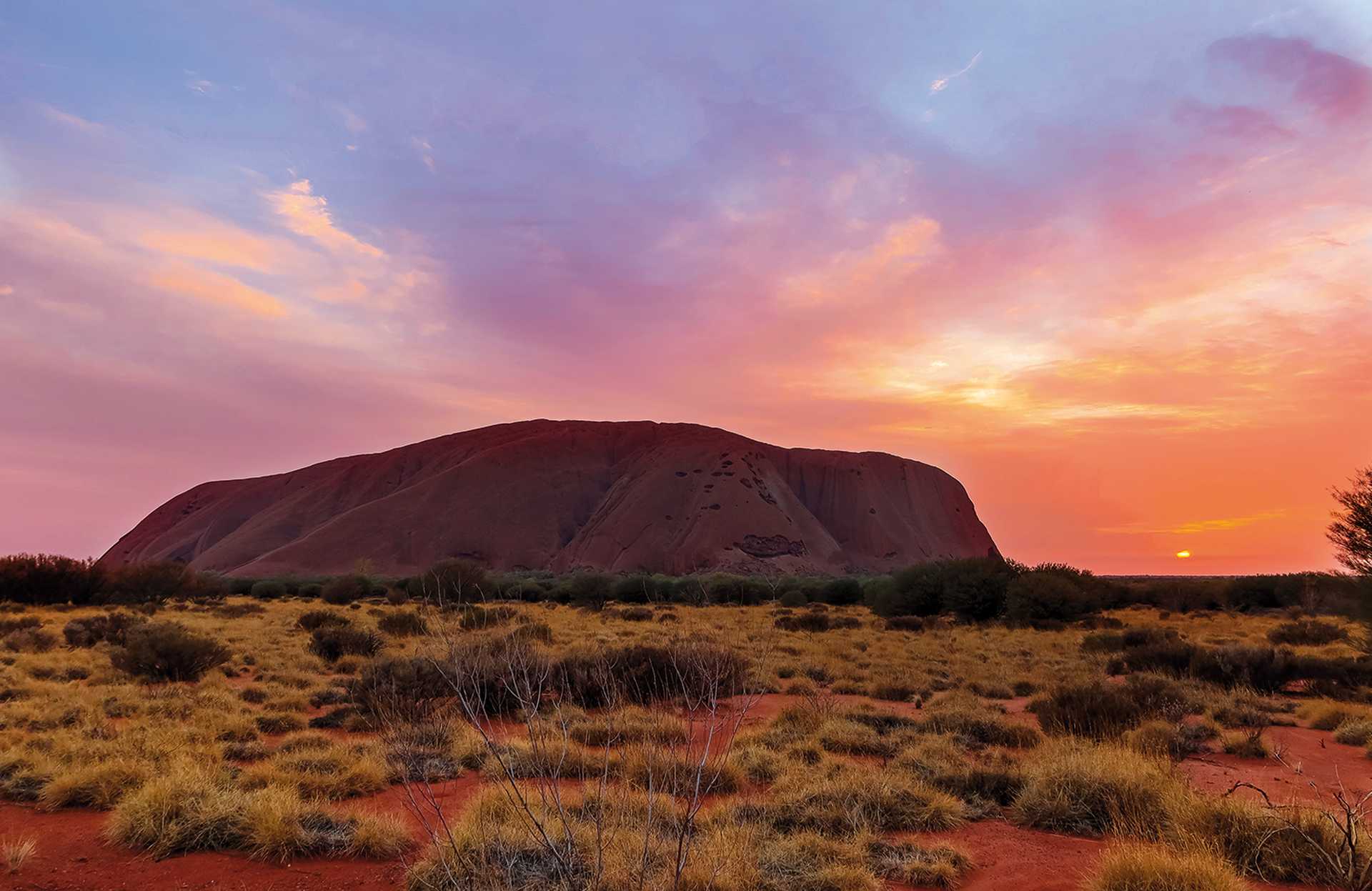 Big stone in the middle of Australia. Uluru.