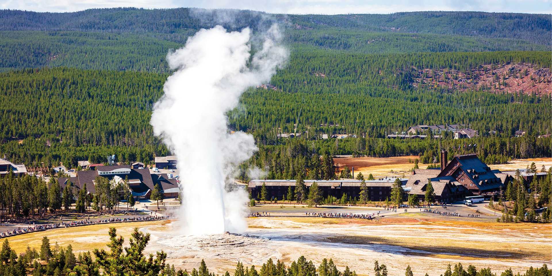 Old Faithful geyser at Yellowstone Park