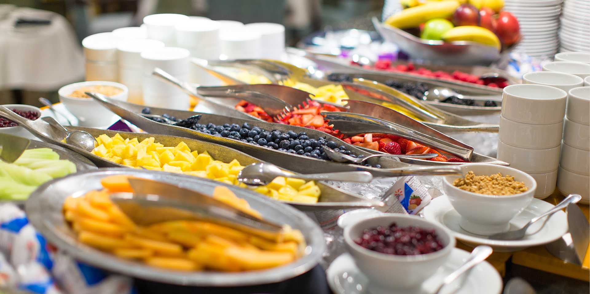 Food buffet onboard the American Queen