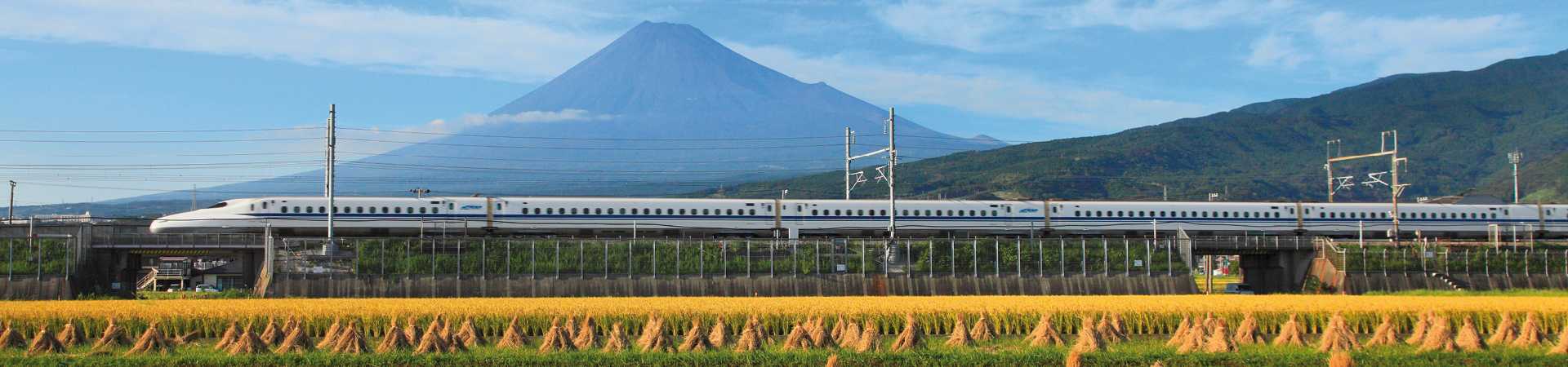 Bullet train, Mount Fuji, Japan