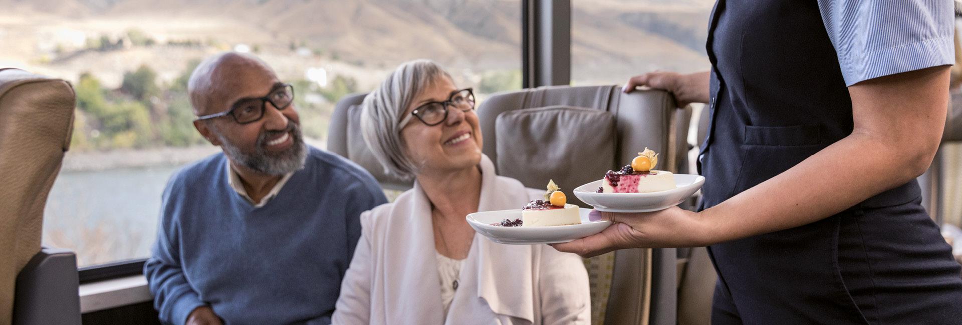 Food on board SilverLeaf Service, Rocky Mountaineer