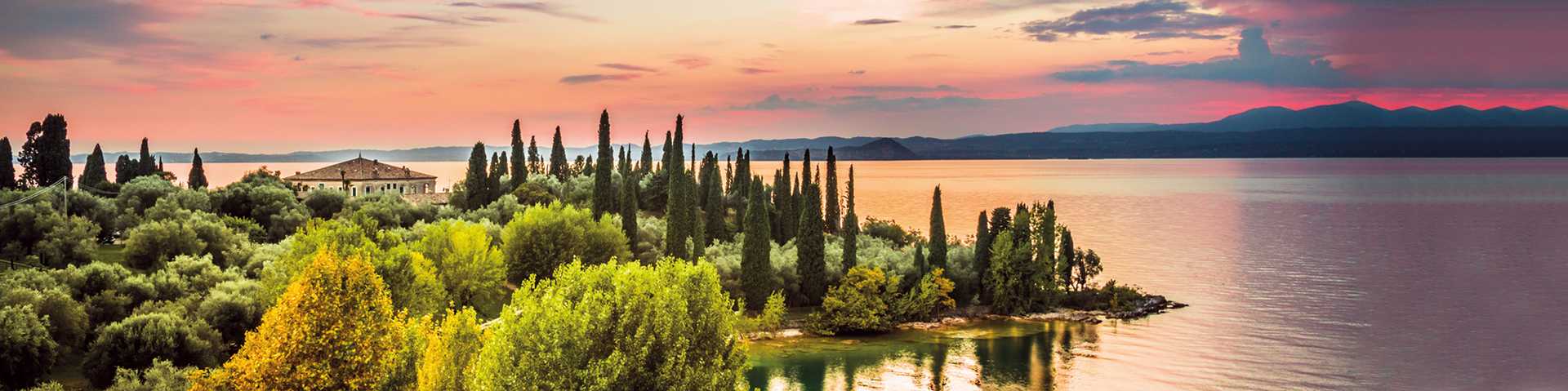 A beautiful sunset over the lake Garda. Italy.