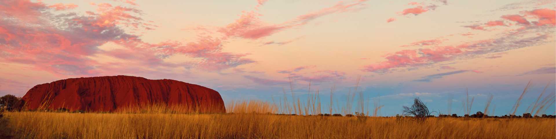 Uluru rock in the evening sunset, Australia