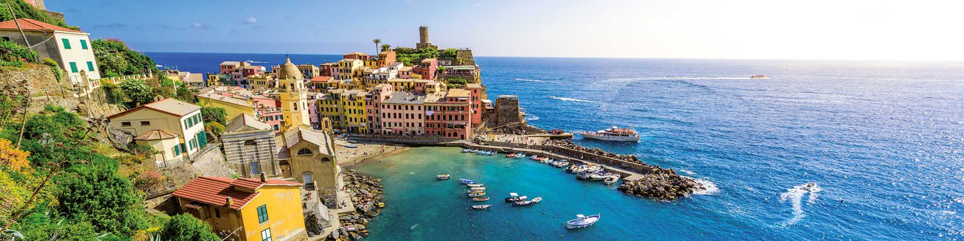 Vernazza Cinque Terre  Italy  Sunset. Province of La Spezia, Liguria, in the north of Italy