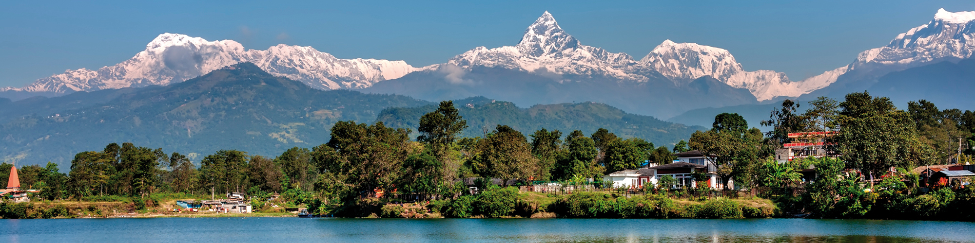 Machapuchare and Annapurna Range Reflection on Pewa Lake, Pokhara, Nepal