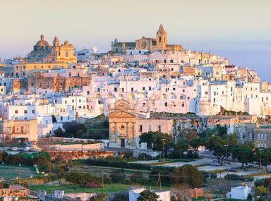 Ostuni white town skyline, Italy