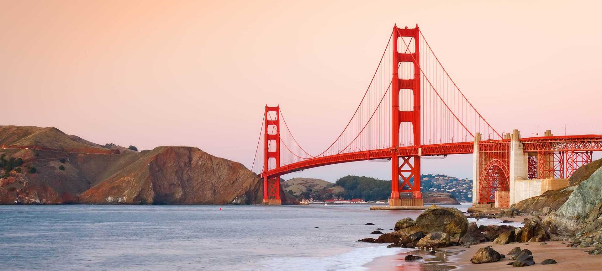 San Francisco's Golden Gate Bridge at dusk