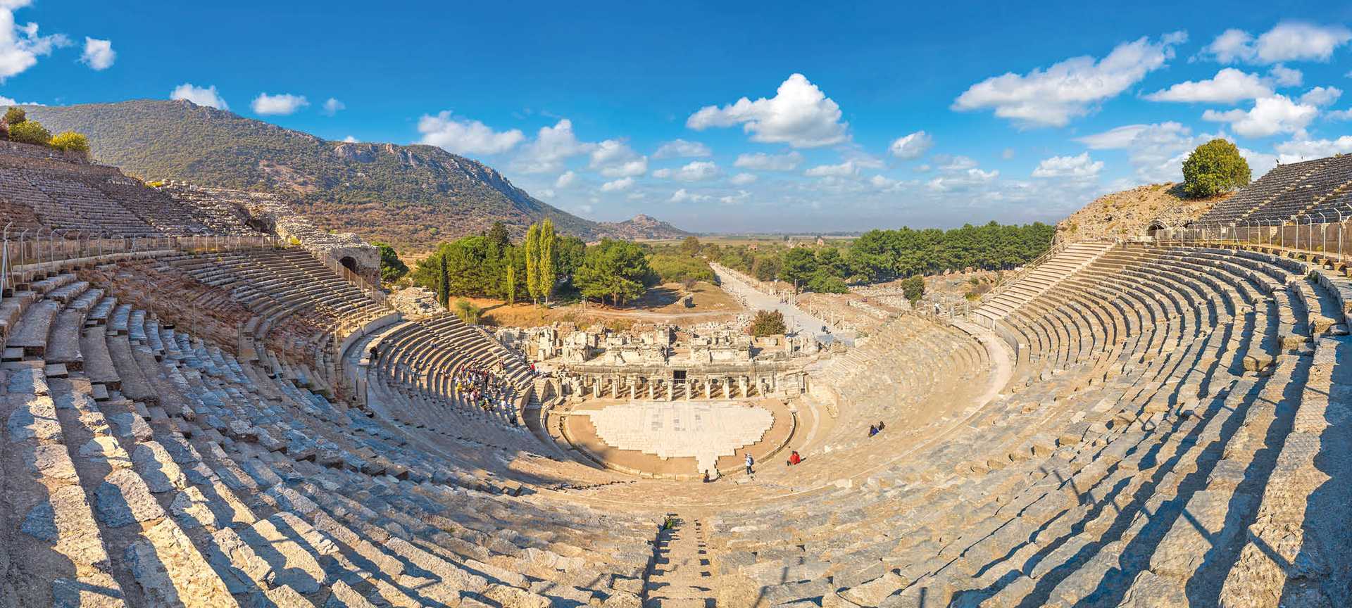 Looking down into the ancient Ampitheatre at Ephesus, Turkey