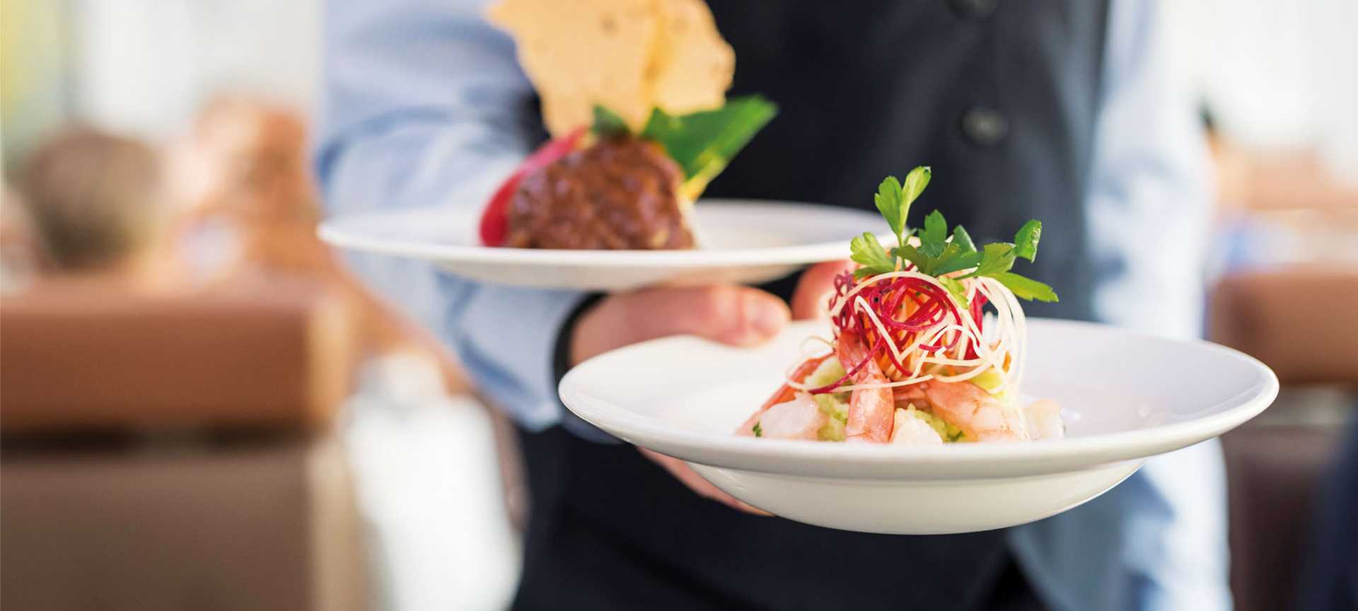 Delicious cuisine served in Rocky Mountaineer's GoldLeaf carriages