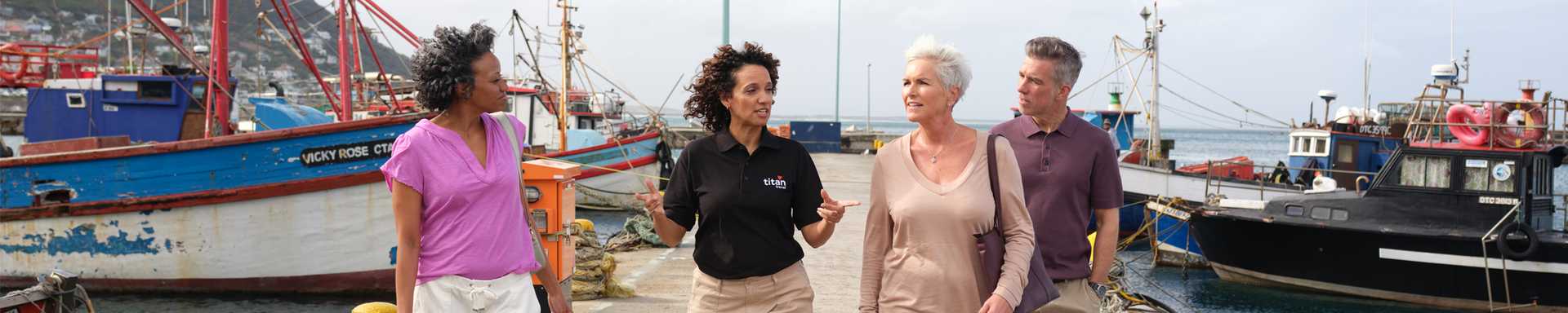 Tour guide in port