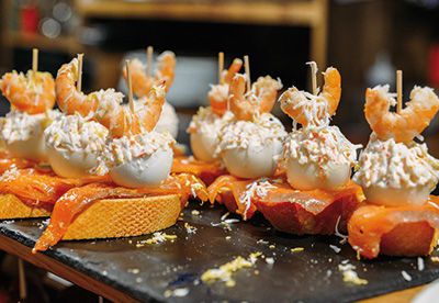 Spanish tapas called pintxos of the Basque country