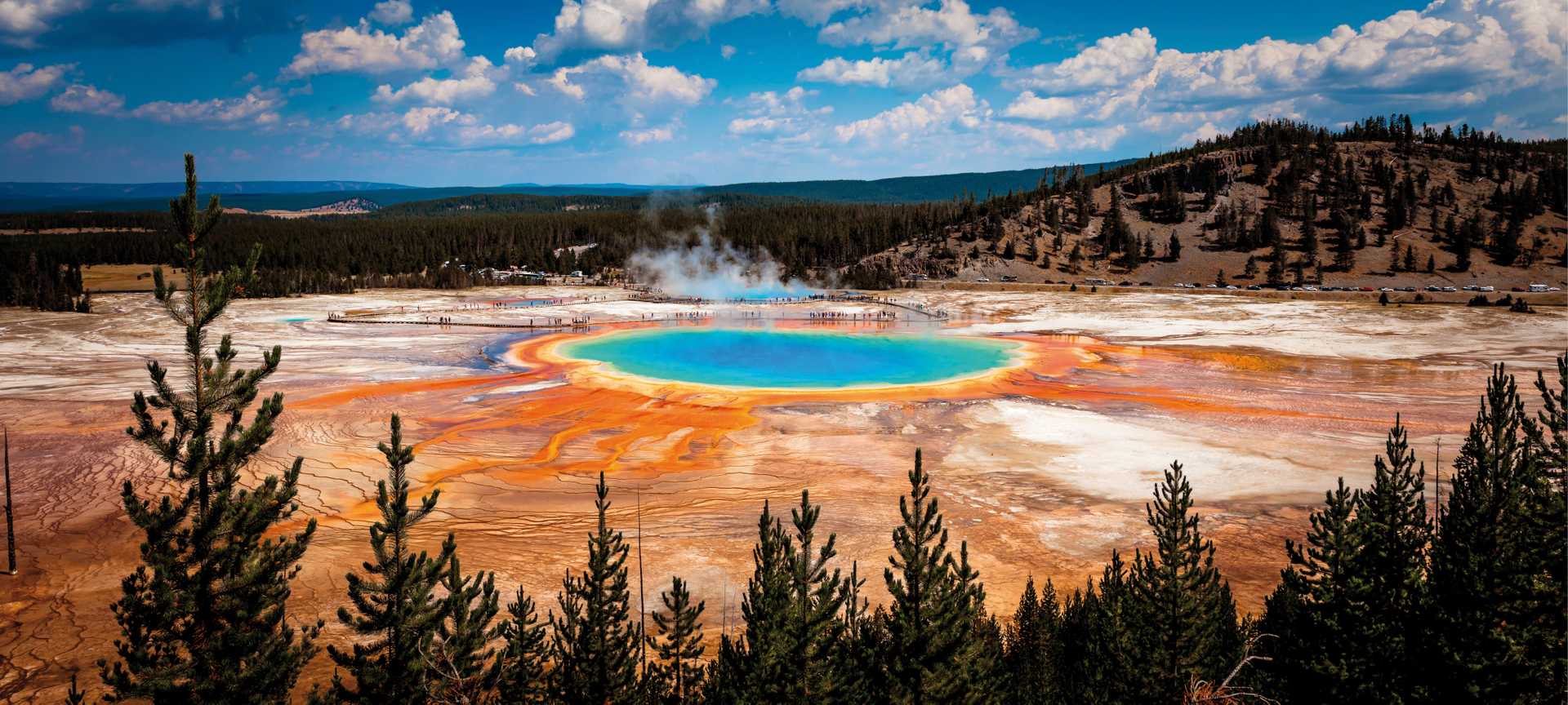 Grand Prismatic Spring view at Yellowstone National Park