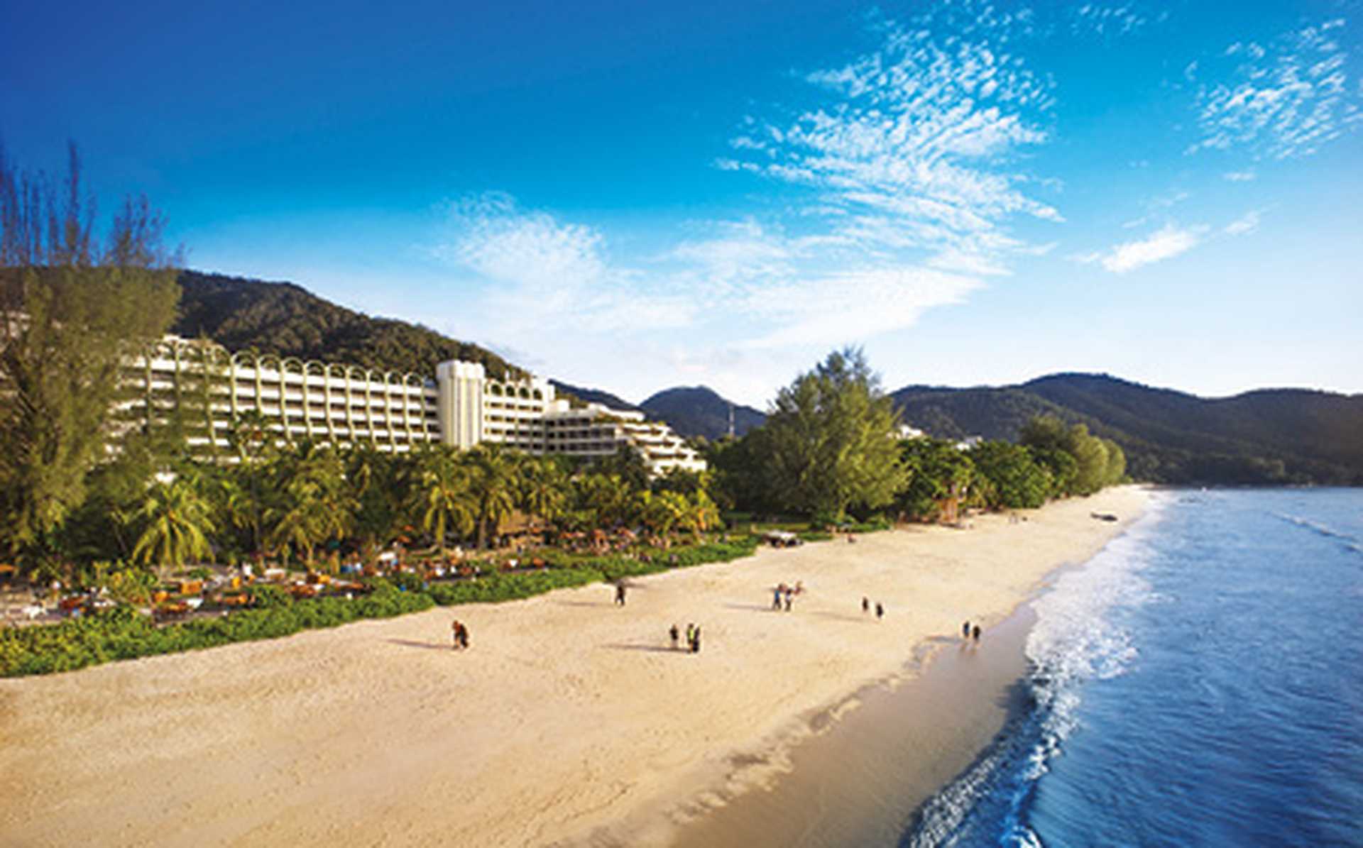 View of beach and Park Royal Penang hotel, Titan Malaysia tour