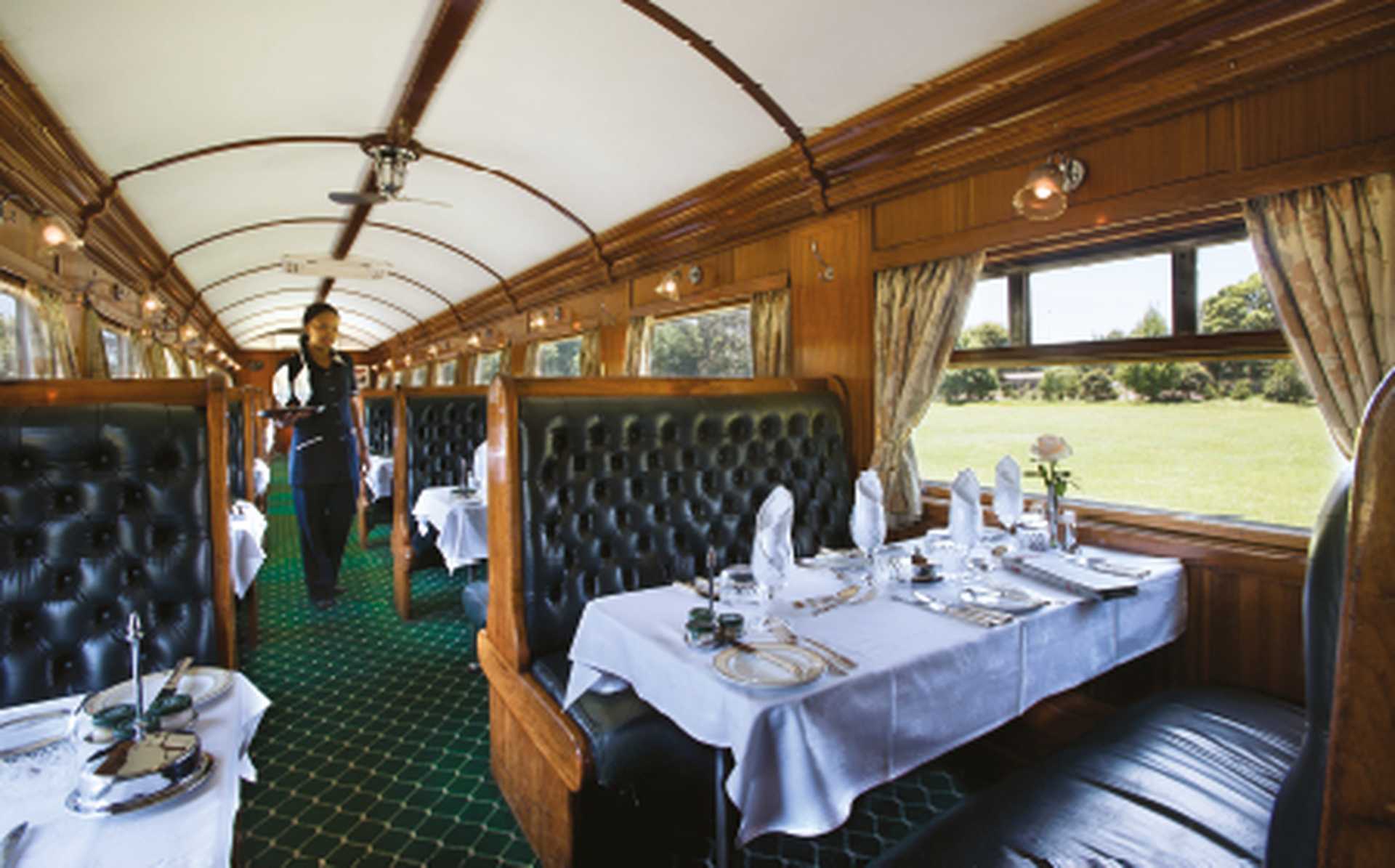 Restaurant on board Rovos Rail, South Africa