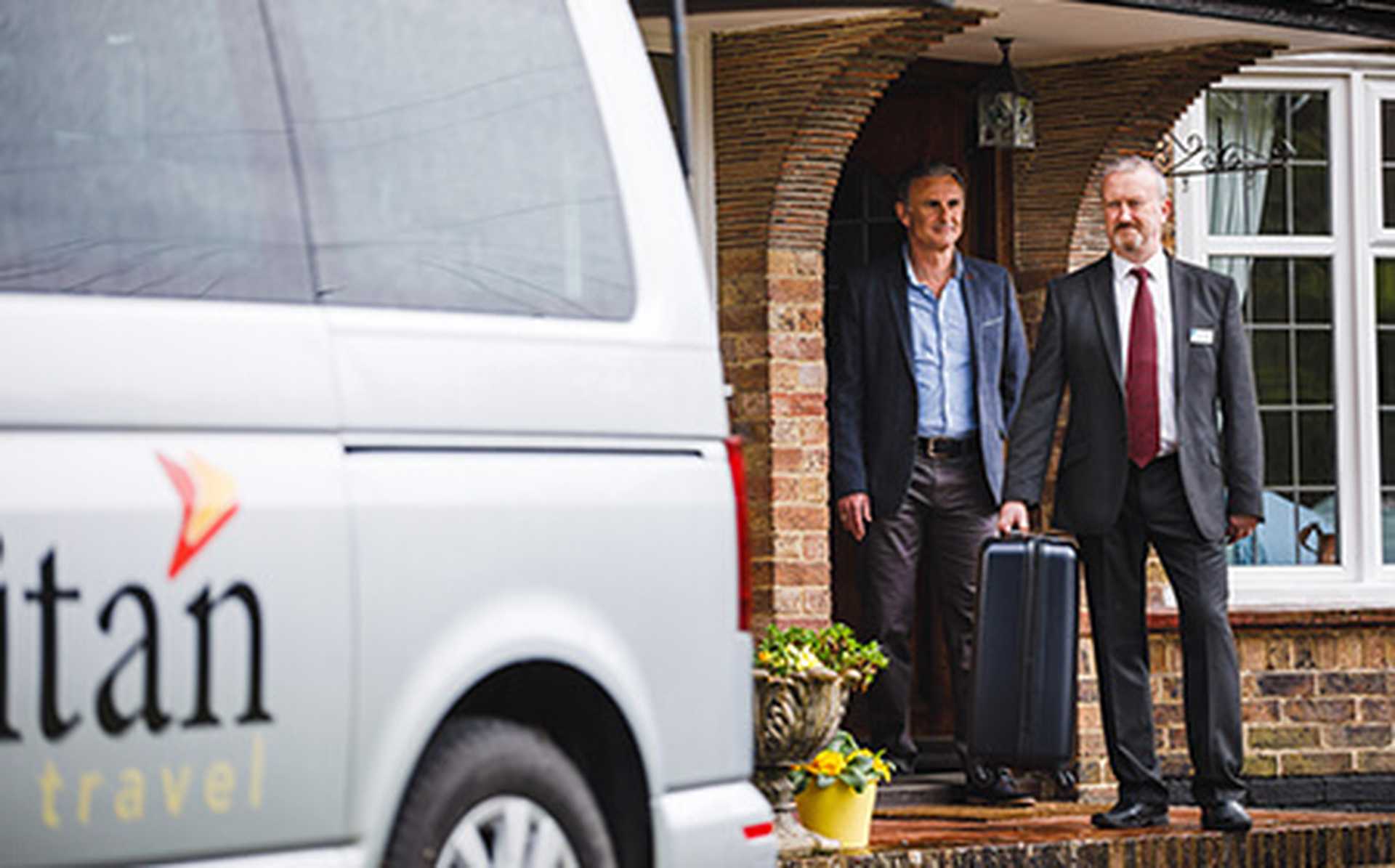 Picked up by Titan's VIP-door-to-door travel service