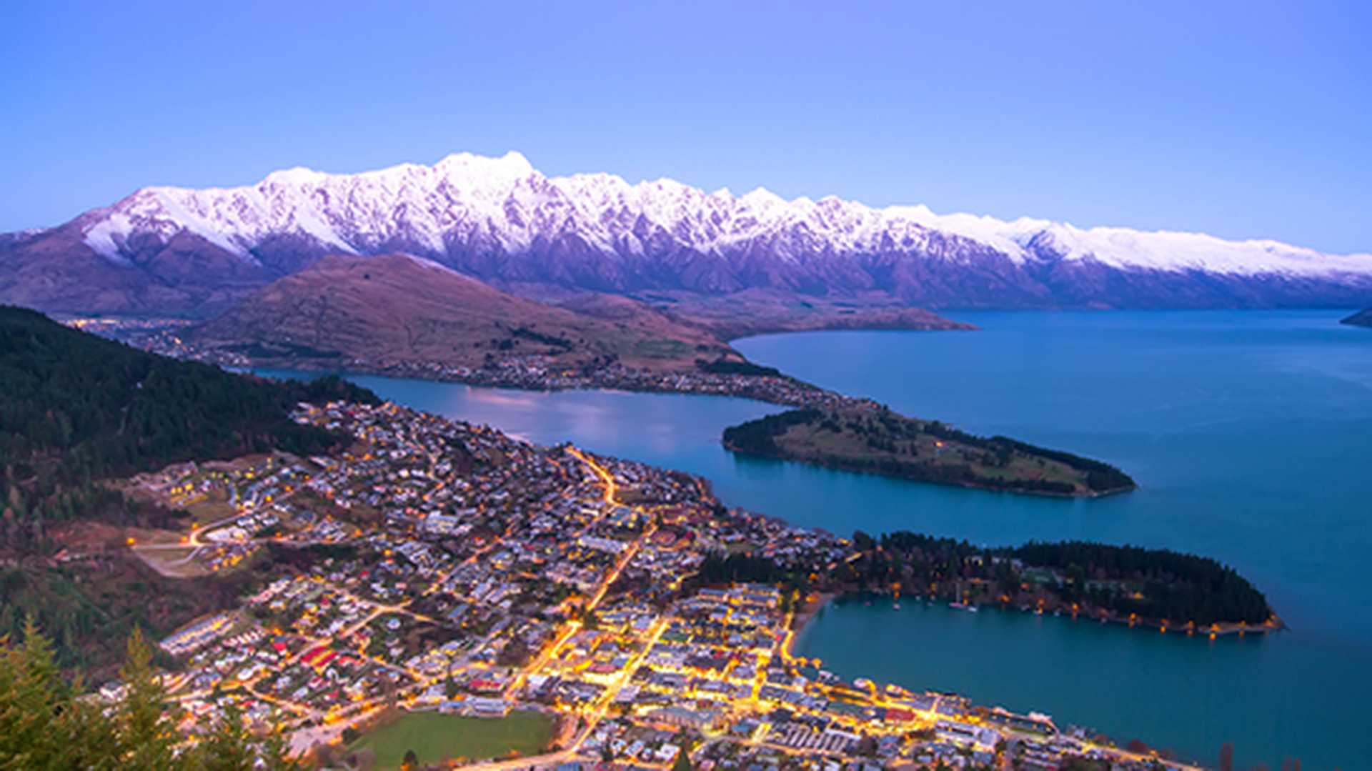 Spectacular view of Queenstown in New Zealand