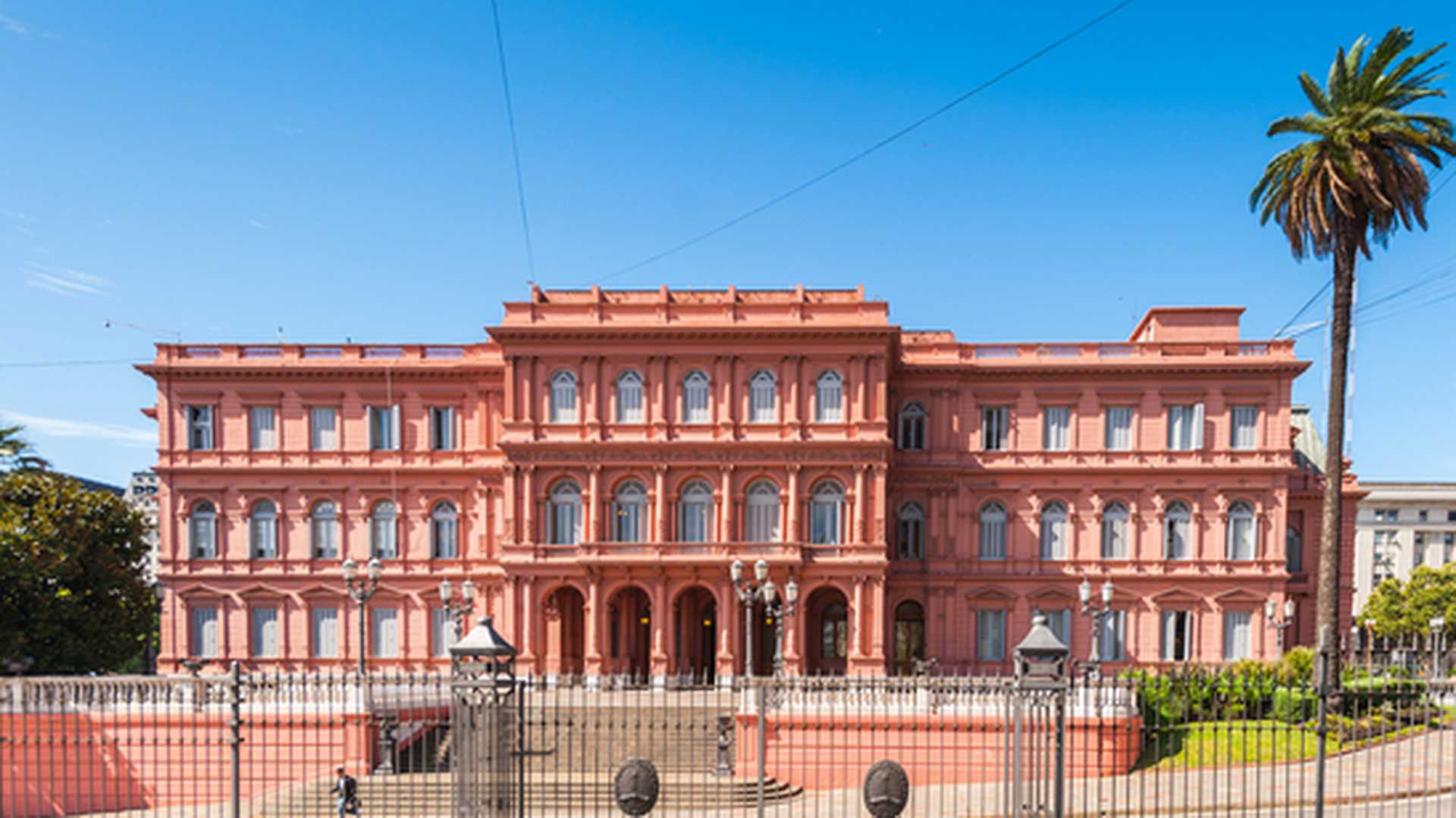 Facade of Casa Rosada (Pink House) in Buenos Aires - the office of the President of Argentina