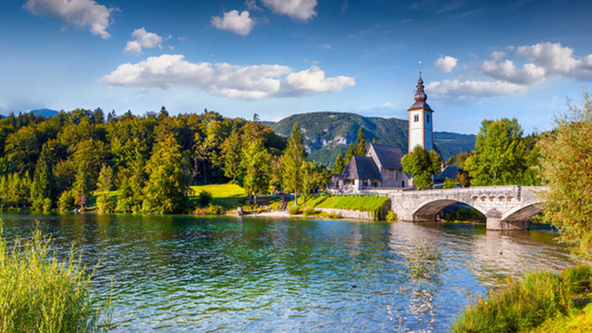 Church of St John the Baptist, Bohinj Lake, Triglav National Park, Slovenia