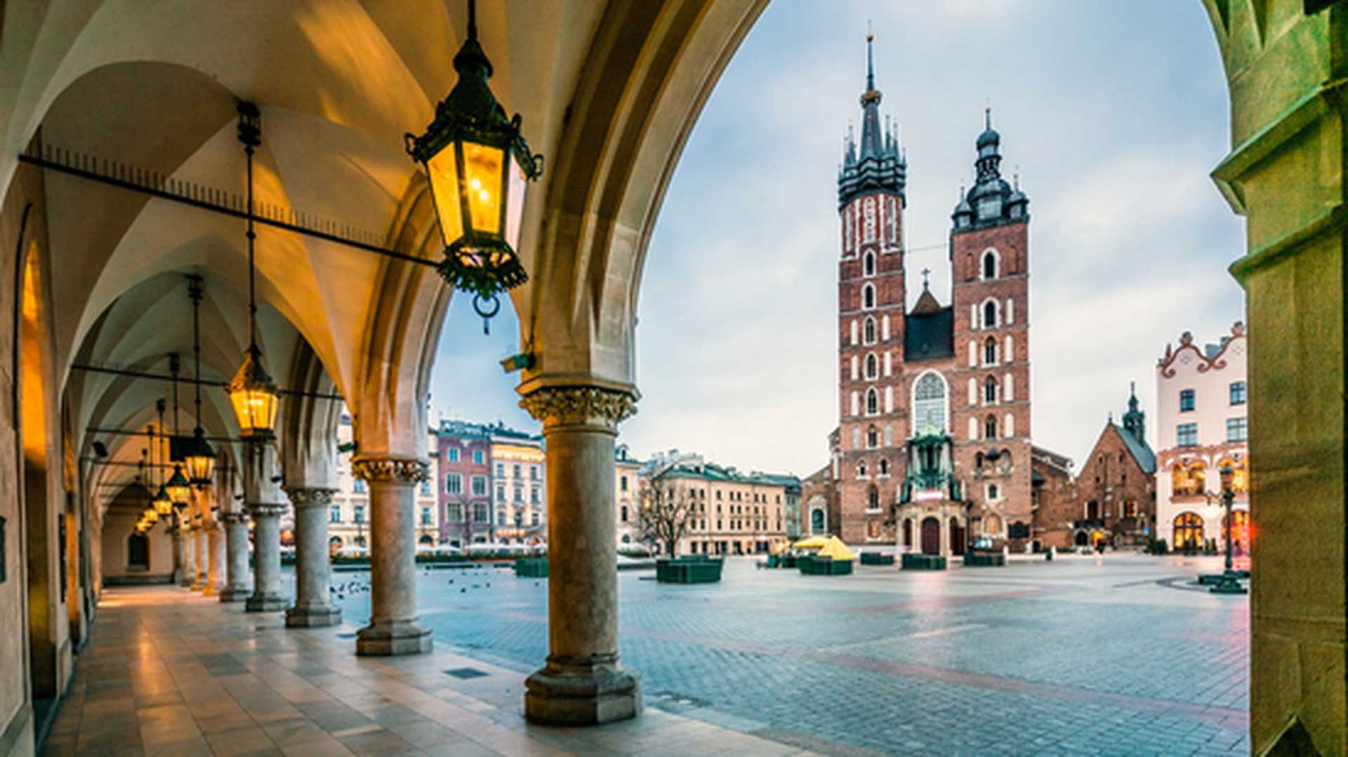 Beautiful Krakow market square, Poland, Europe