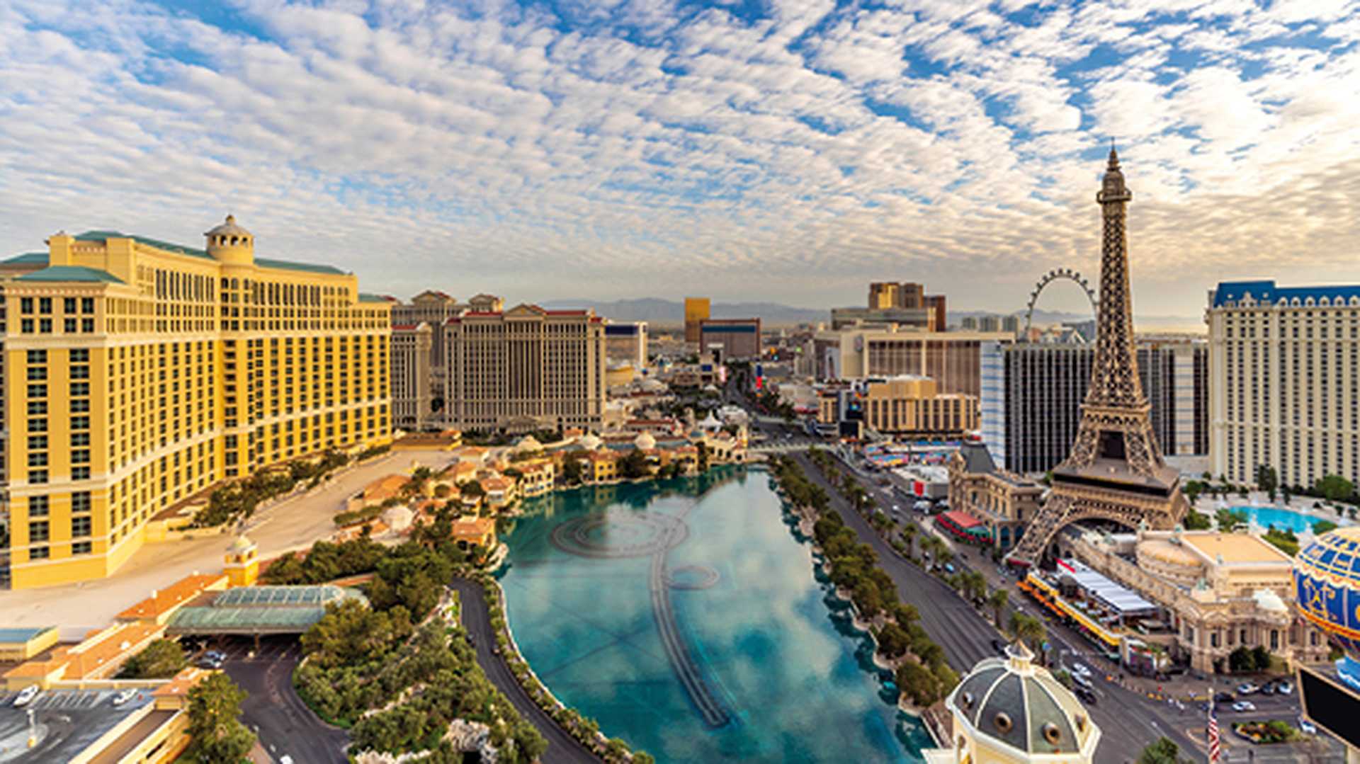 Las Vegas strip Aerial view cityscape in Nevada USA