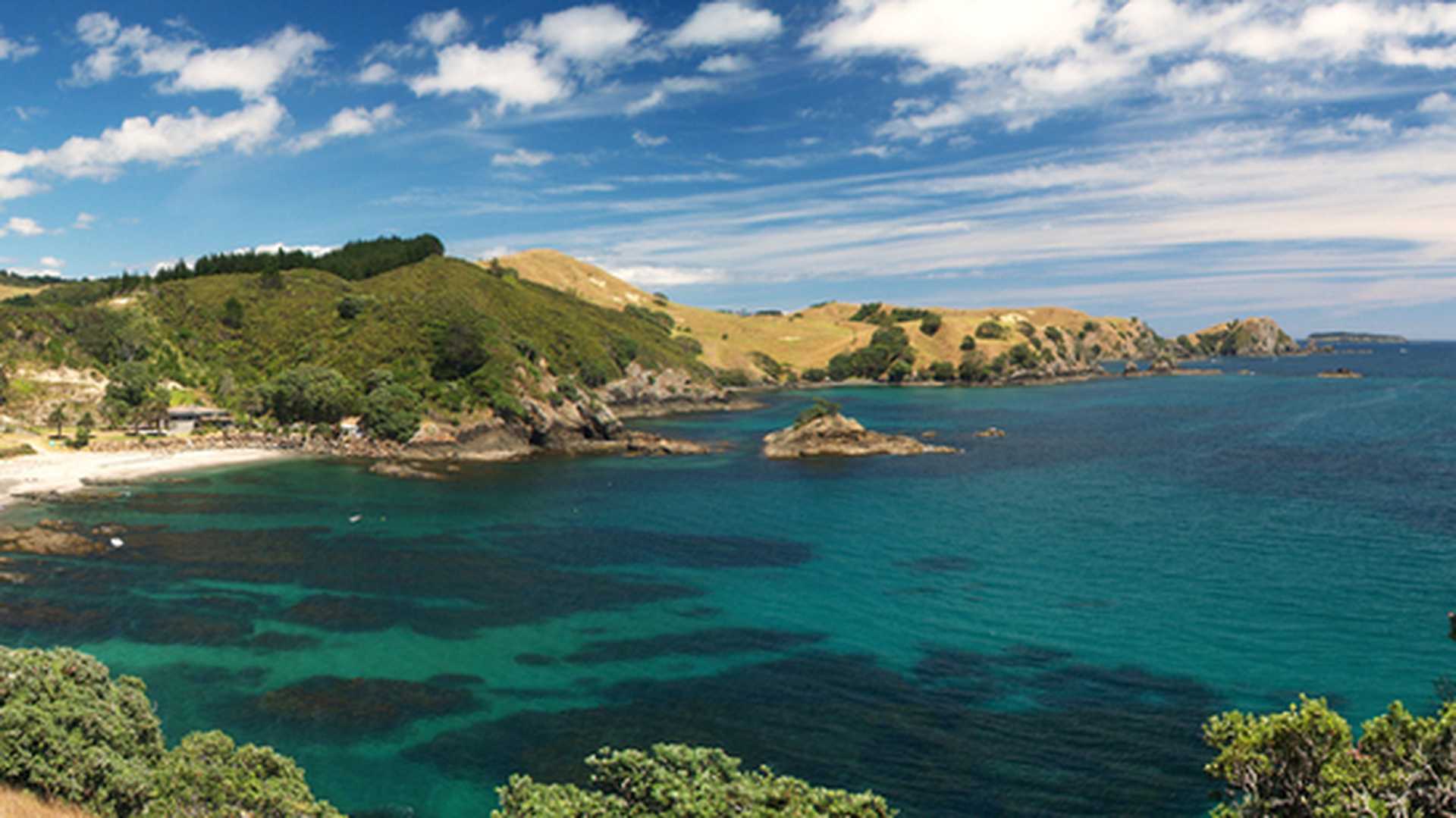 Matauri Bay panorama, Bay of Islands, New Zealand