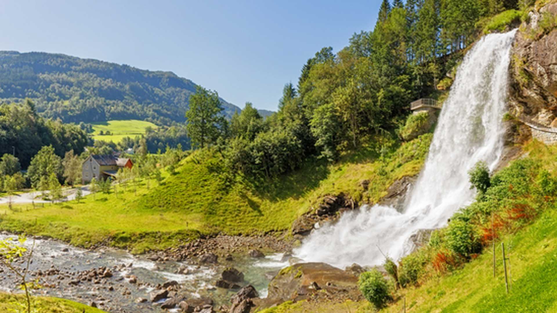 Steinsdalsfossen Waterfall  in Hordaland, Norway