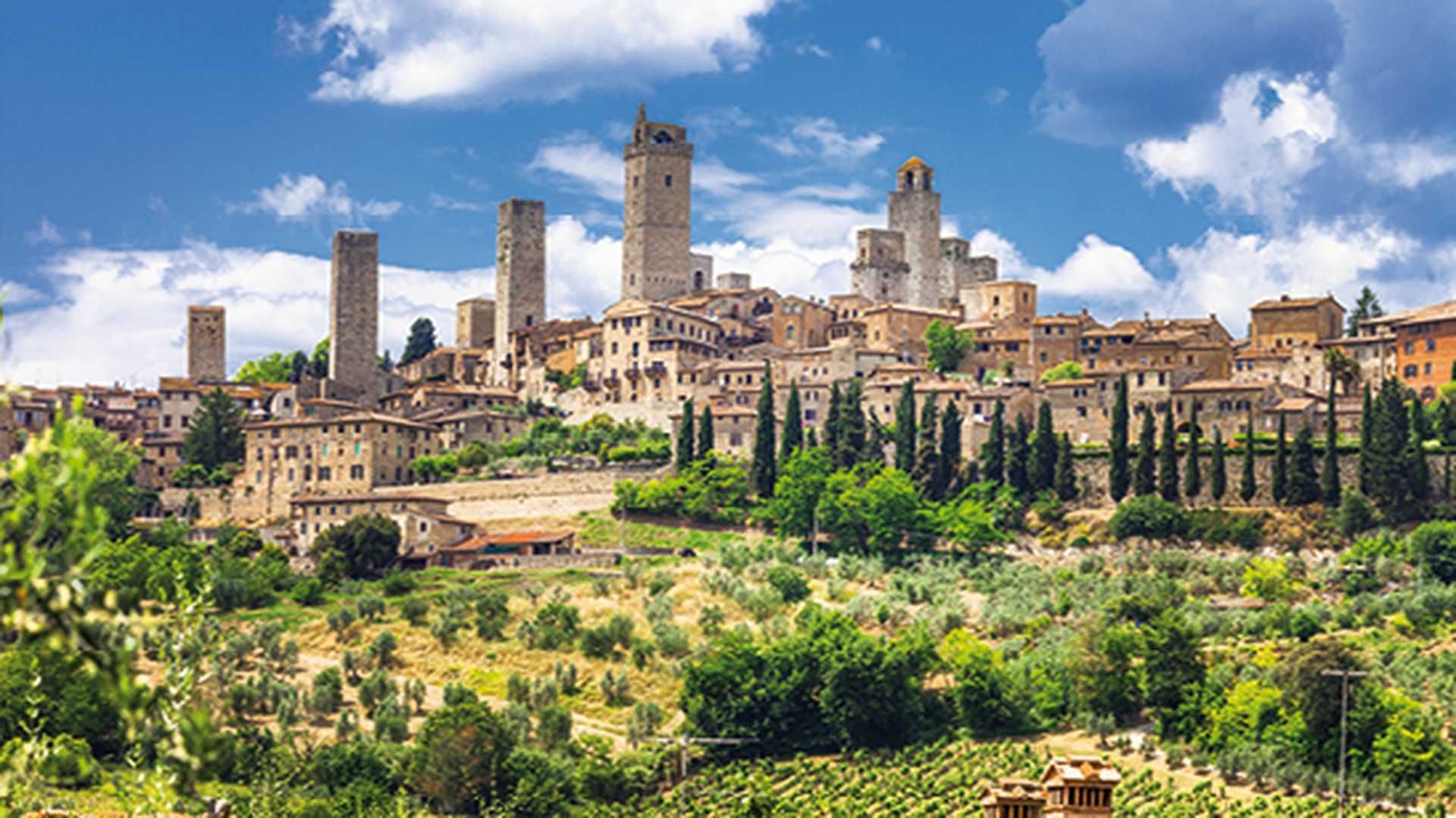 landscapes of Italy. medieval San Gimignano - Tuscany