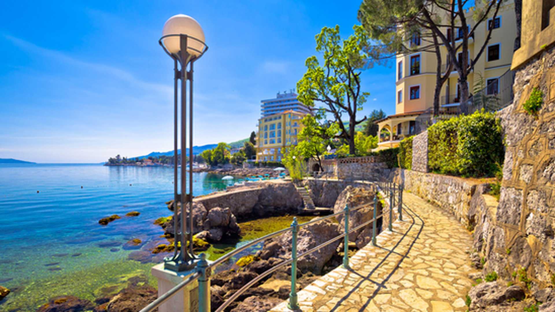 Lungomare coast in Opatija, Kvarner Bay, Croatia
