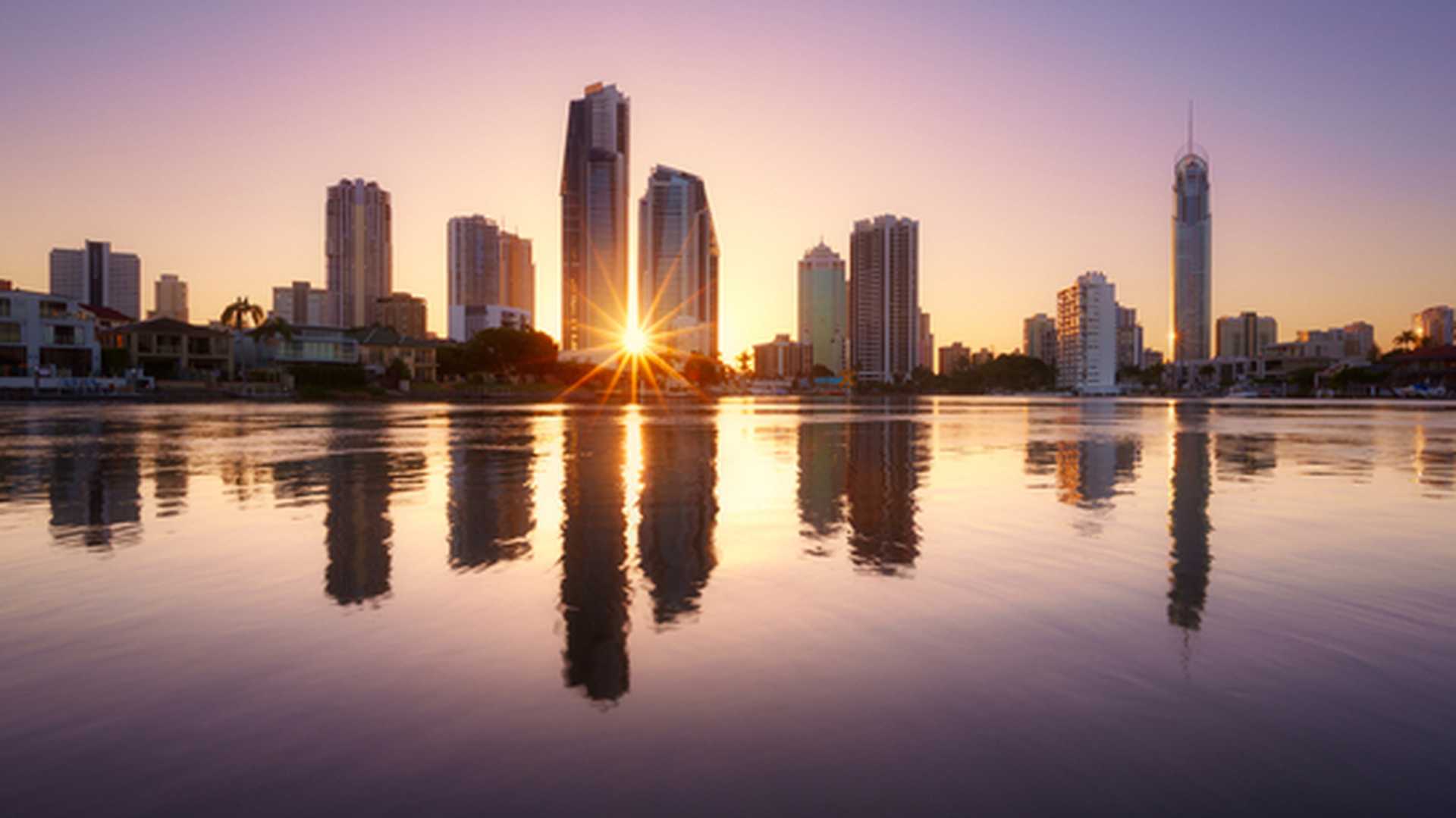 Skyline sunrise in Brisbane, Australia