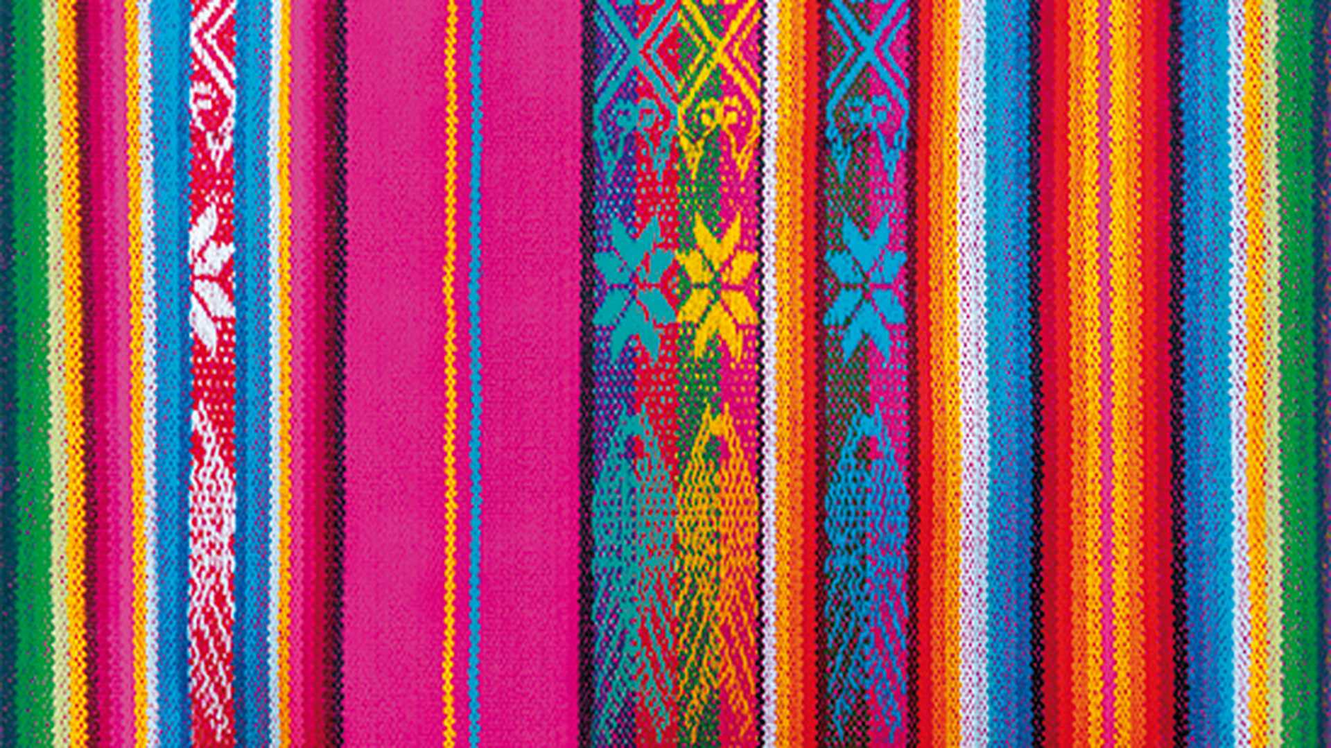 Colorful Indigenous Andes Textile, Cusco, Peru