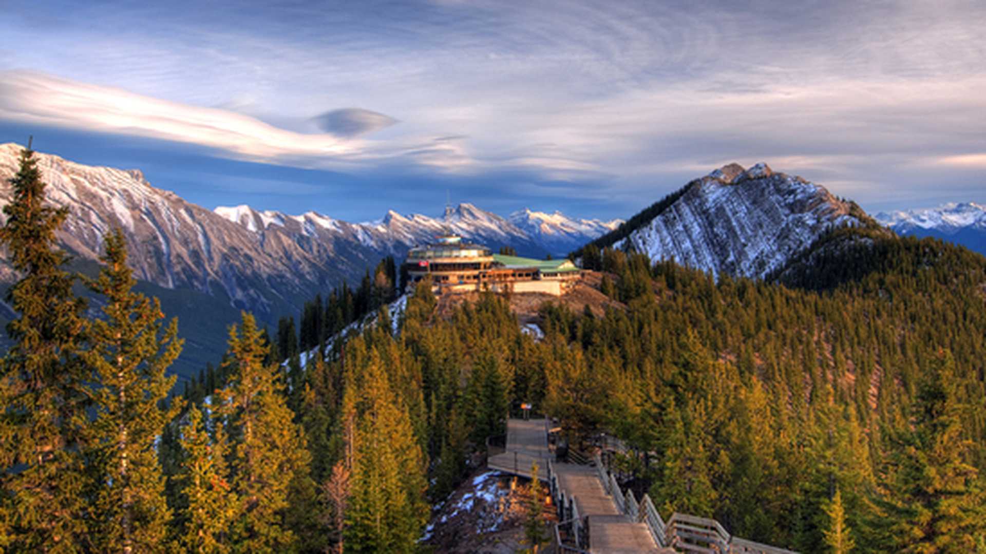 Mountain views from atop Sulphur Mountain in Banff, Canada