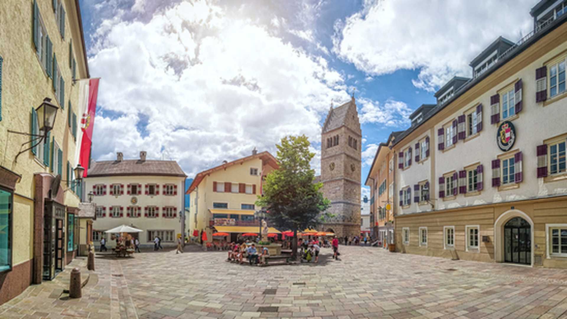 Relaxing in a square, Zell am See, Austria