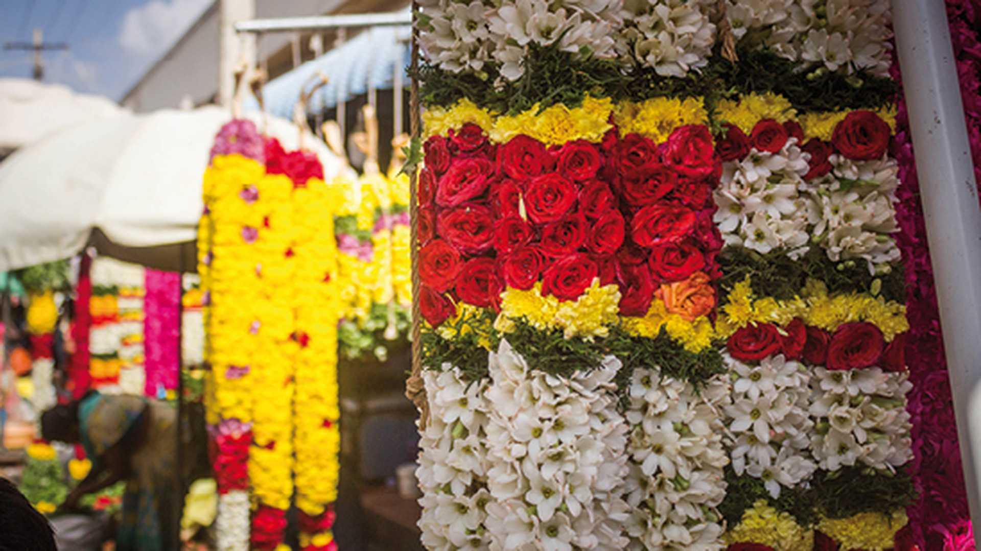 Market flowers in Madurai, india