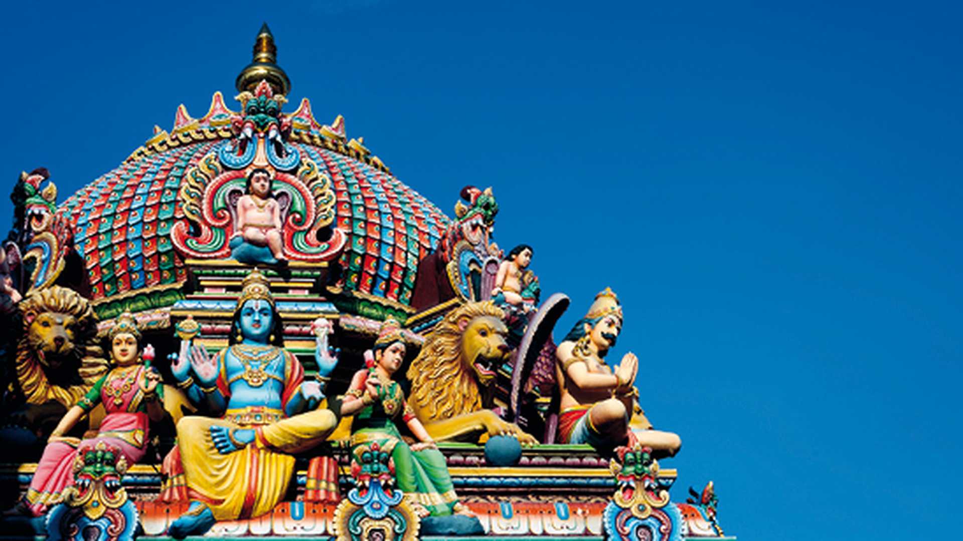 Detail of the Sri Mariamman temple in Singapore