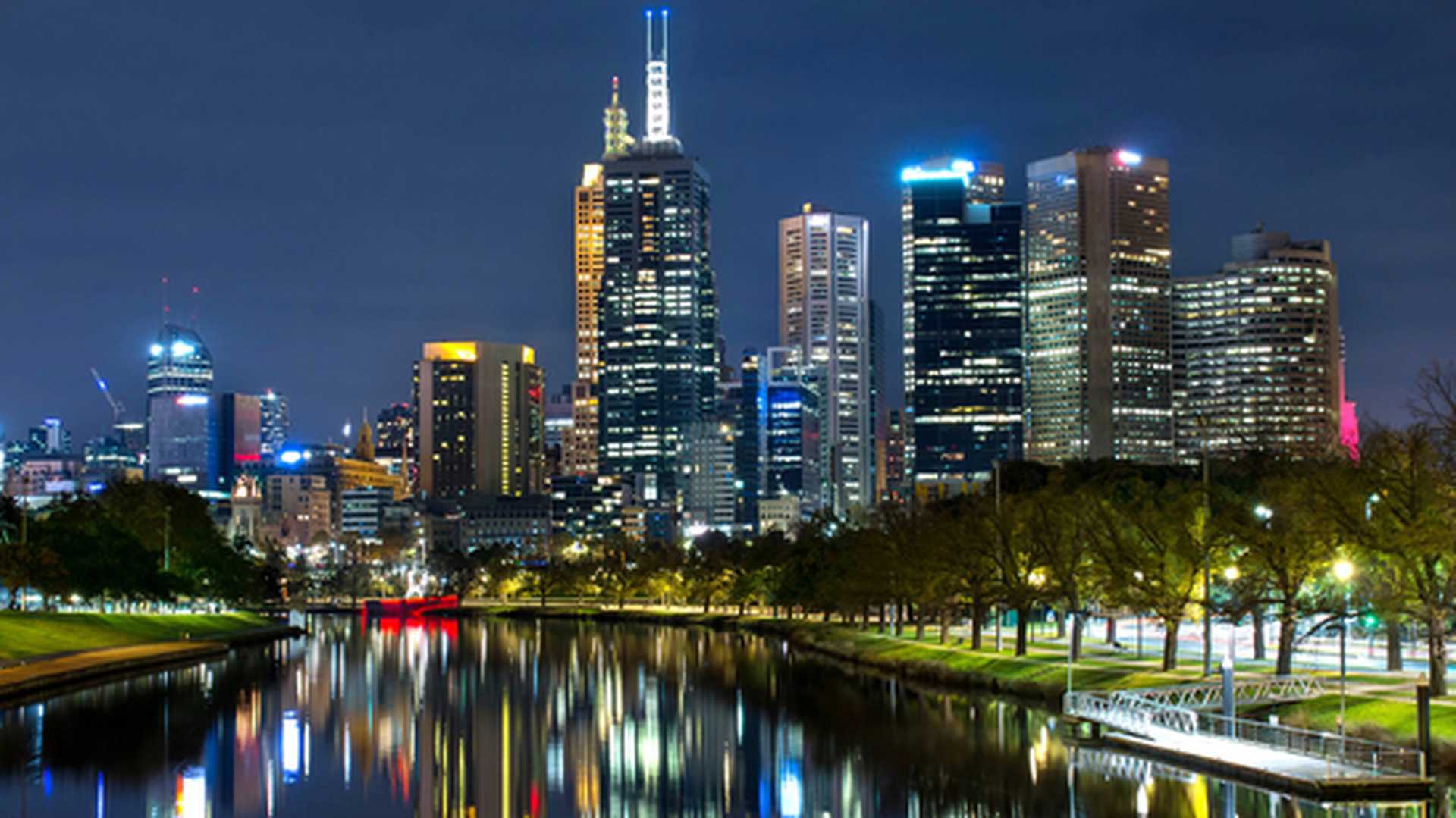 Melbourne city skyline, Melbourne, Victoria, Australia