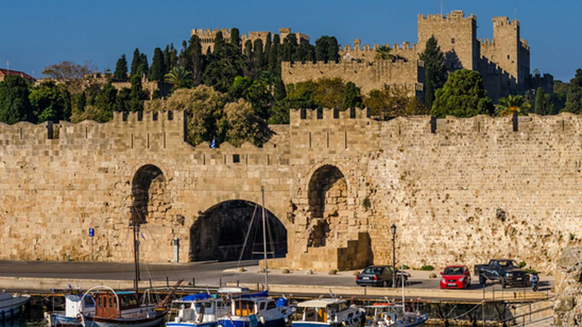 View of the old town of Rhodes, Greece