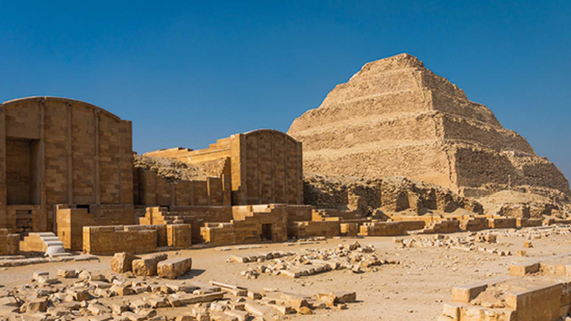 The oldest Pyramid Step pyramid of King Netjeryhet Djoser Zoser. Saqqara Egypt