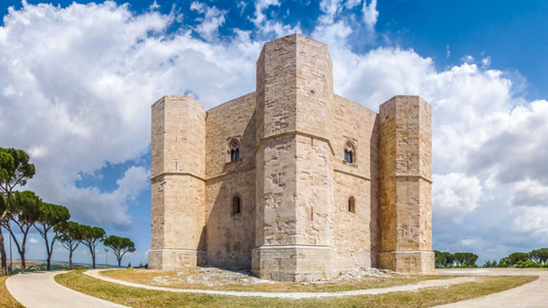 Beautiful view of 13th century Castel del Monte in Apulia, southeast Italy
