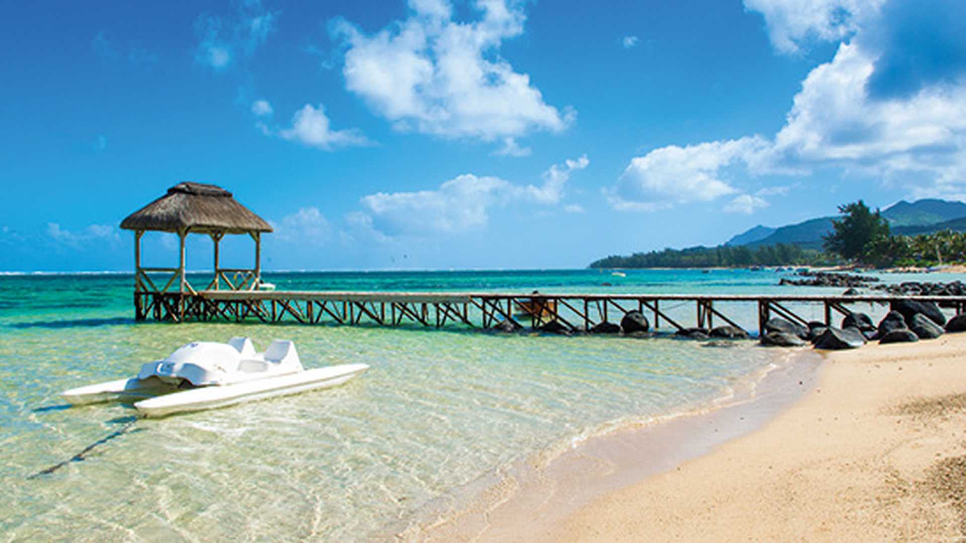 Sandy beach in Bel Ombre, Mauritius