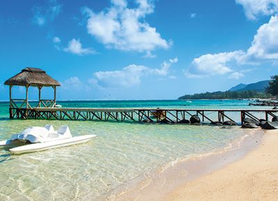 Sandy beach in Bel Ombre, Mauritius